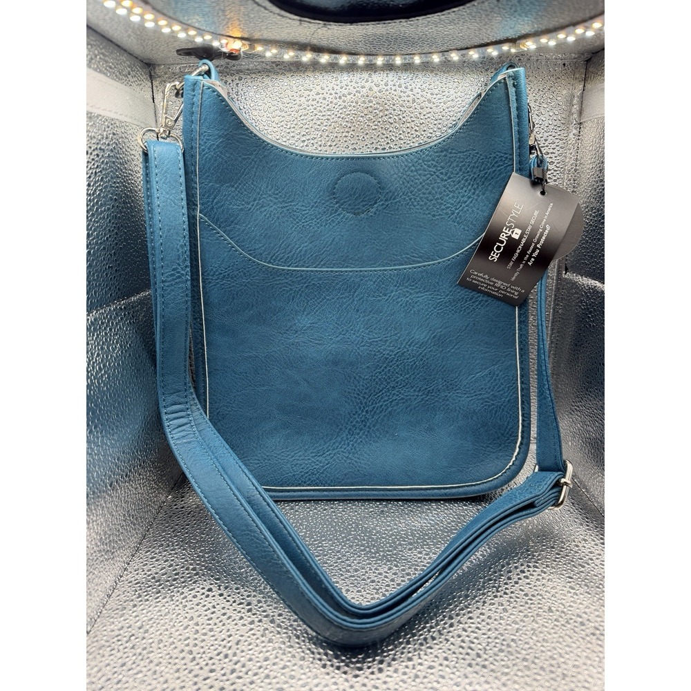 K. Carroll Ashley Crossbody Bag Purse Vegan Leather Teal RFID Silver Hardware